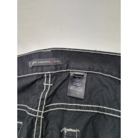 John Varvatos Mens Black Light Weight Slim Fit Button Fly Jeans, Sz 38R - Picture 8 of 9